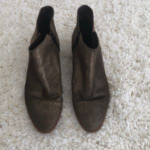 Garnet Hill Brown/Gold Booties